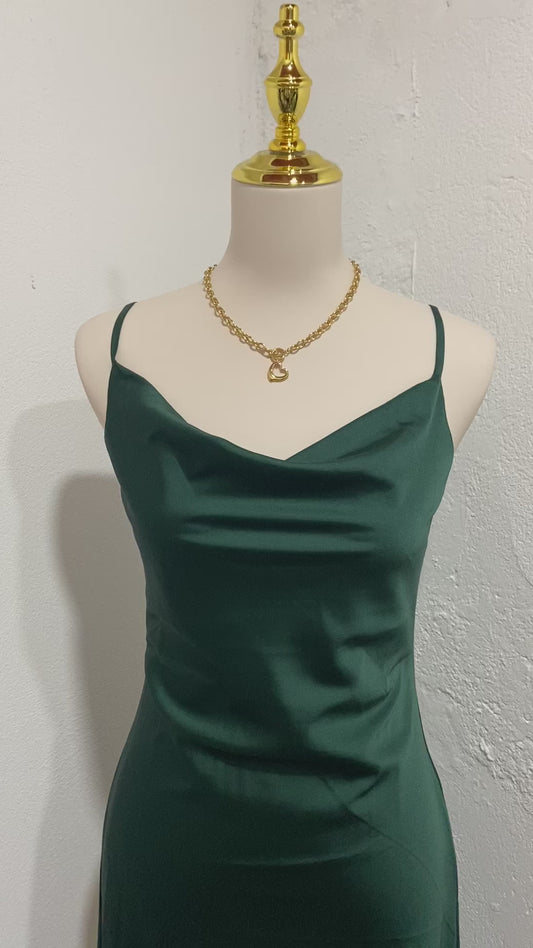 Vestido Satin Verde